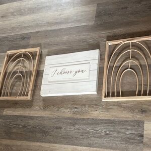 Rustic Wooden Wall Decor Set with Sign